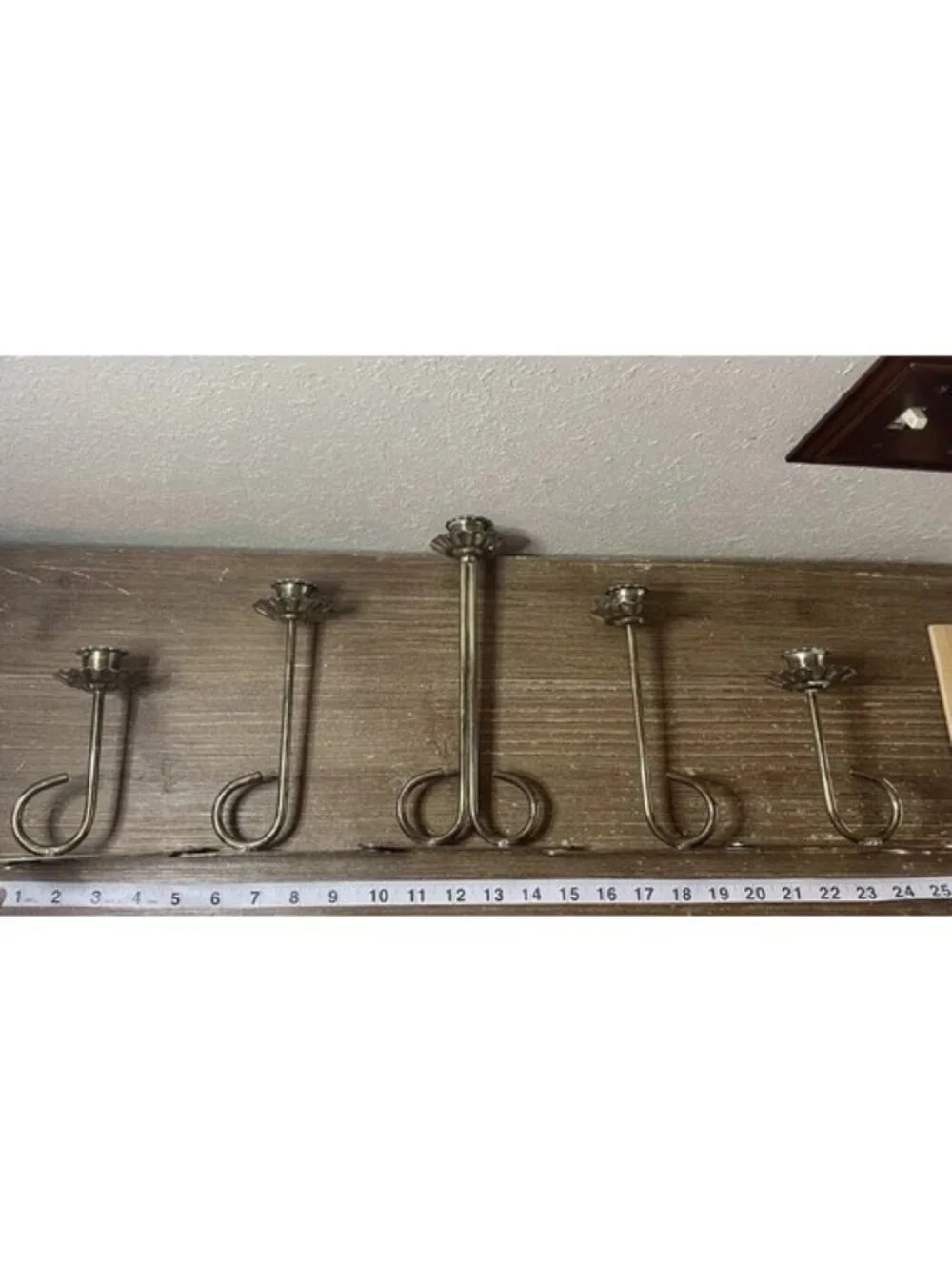 Vintage Brass Accordion Candelabra Folding 5 Stick Candlestick Holder MCM
